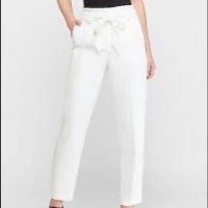 Express White Linen paper bag pants.